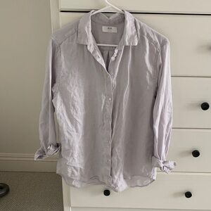 Uniqlo Lavender/grey Linen Shirt